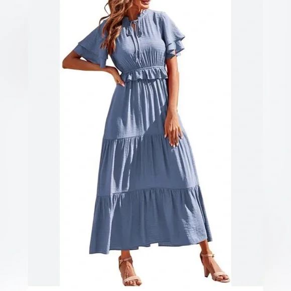 pretty garden dress PRETTYGARDEN Women's Fall Fashion Long Sleeve Maxi Dress Ribbed Knit B main image 1